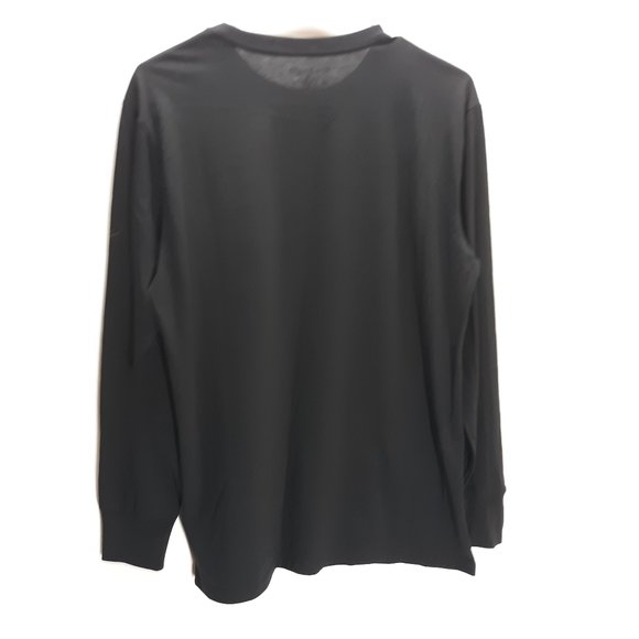 TRUE RELIGION Womens Size Small Long Sleeve Tee T-Shirt Black Embellished Gold - Picture 2 of 10